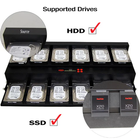 HDD/SSD Duplicators - SATA HDD/SSD Duplicator - SATA/SSD HDD Duplicators - Hard Drive HDD SSD Duplicators & Sanitizers - Hard Drive SATA HDD/SSD Duplicator - High Copy Speed is up to 36GB Per Minute (600MB/Sec)