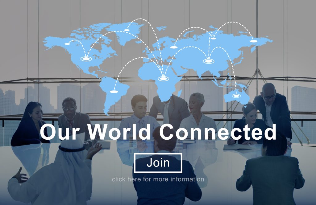 our world connected social networking interconnection concept