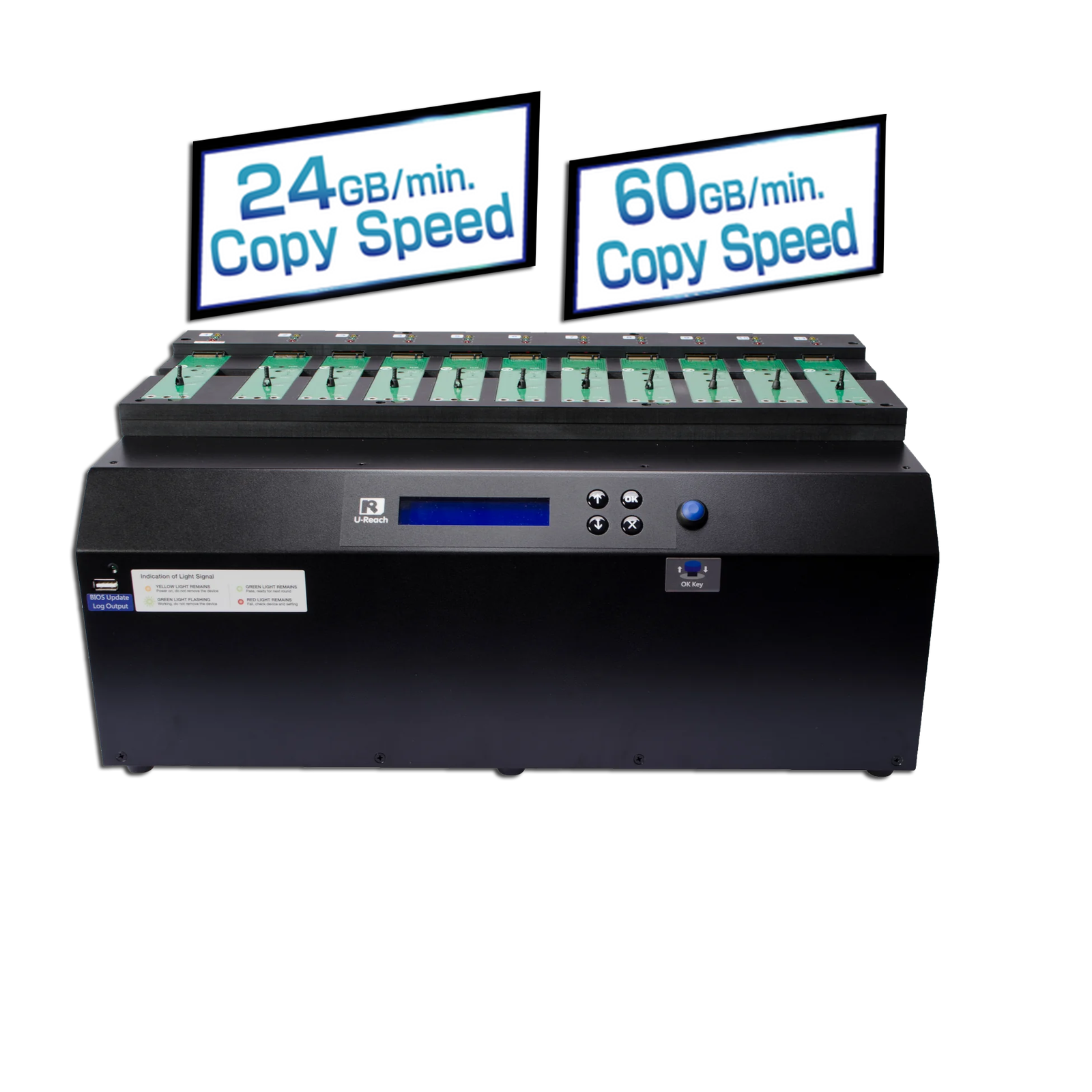 PE Series NVME M2 SSD Cloner Duplicator Copier Replicator Machines | Ultimate High-Speed 24GB/min - 60GB/min PCIe Duplication [2025]
